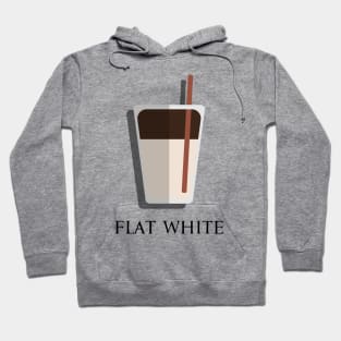 Iced Cold Flat White coffee front view flat design style Hoodie